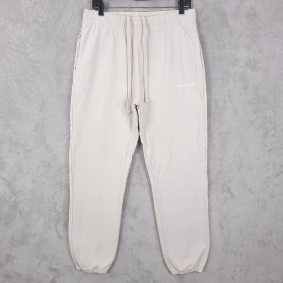 Talentless Sweatpants Jogger Mens Off White Size M Elastic Waist Drawstring - Picture 1 of 13